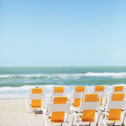 Beach Chairs Facing the Ocean