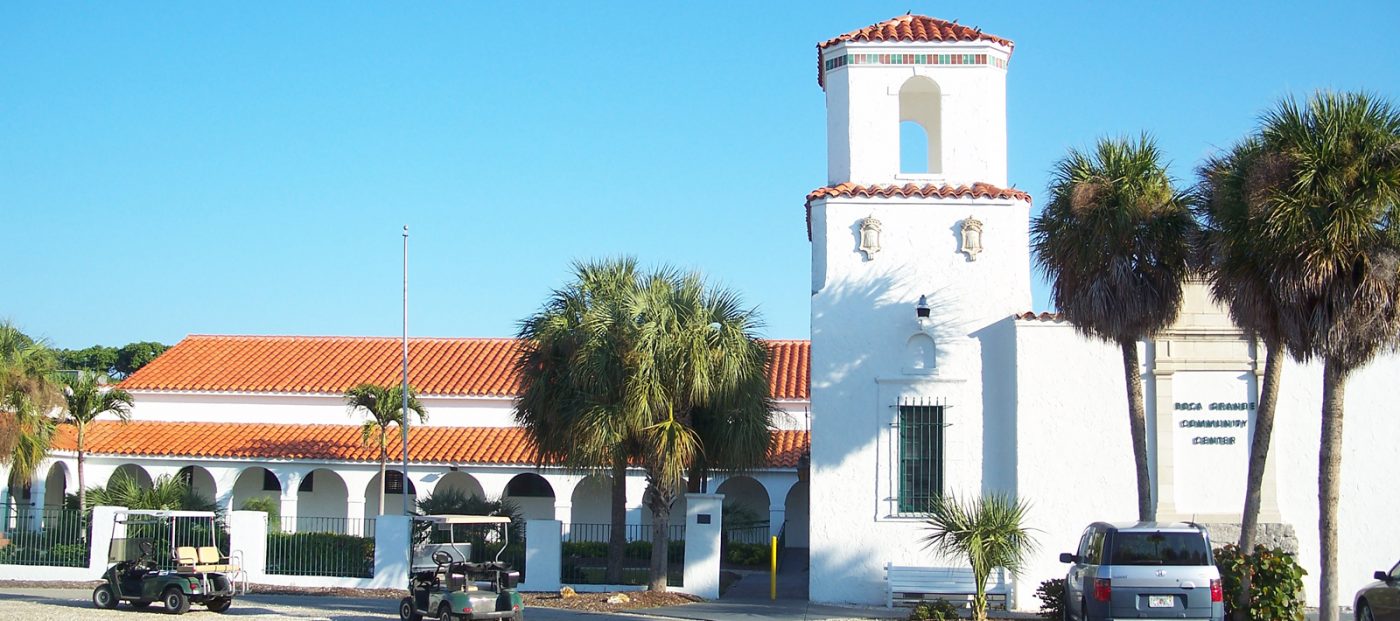 Facade and tower of the Friends of Boca Grande Community Center