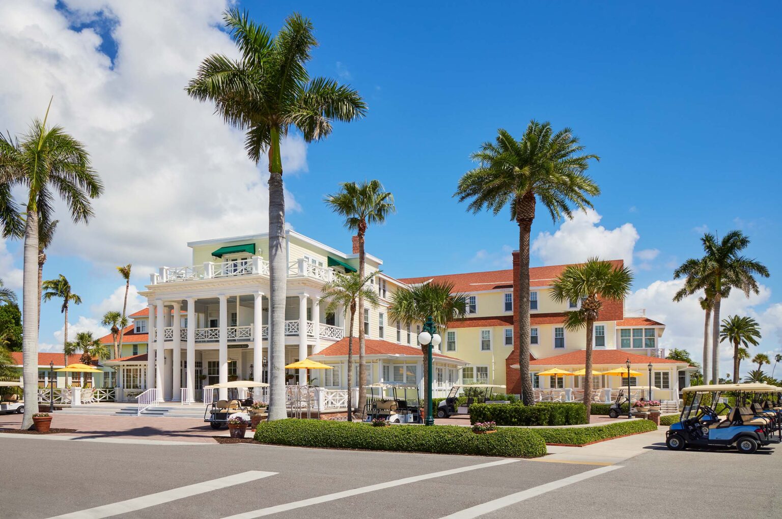 A view of the Gasparilla Inn from across the street
