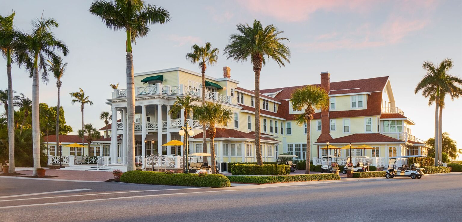 A view of the Gasparilla Inn from across the street